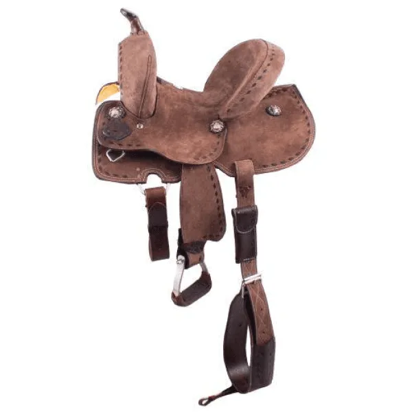 12", 13" Double T  Youth Hard Seat Barrel style saddle