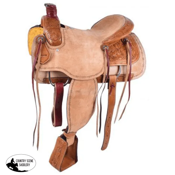 15", 16" Circle S Roping Saddle with Roughout Seat.