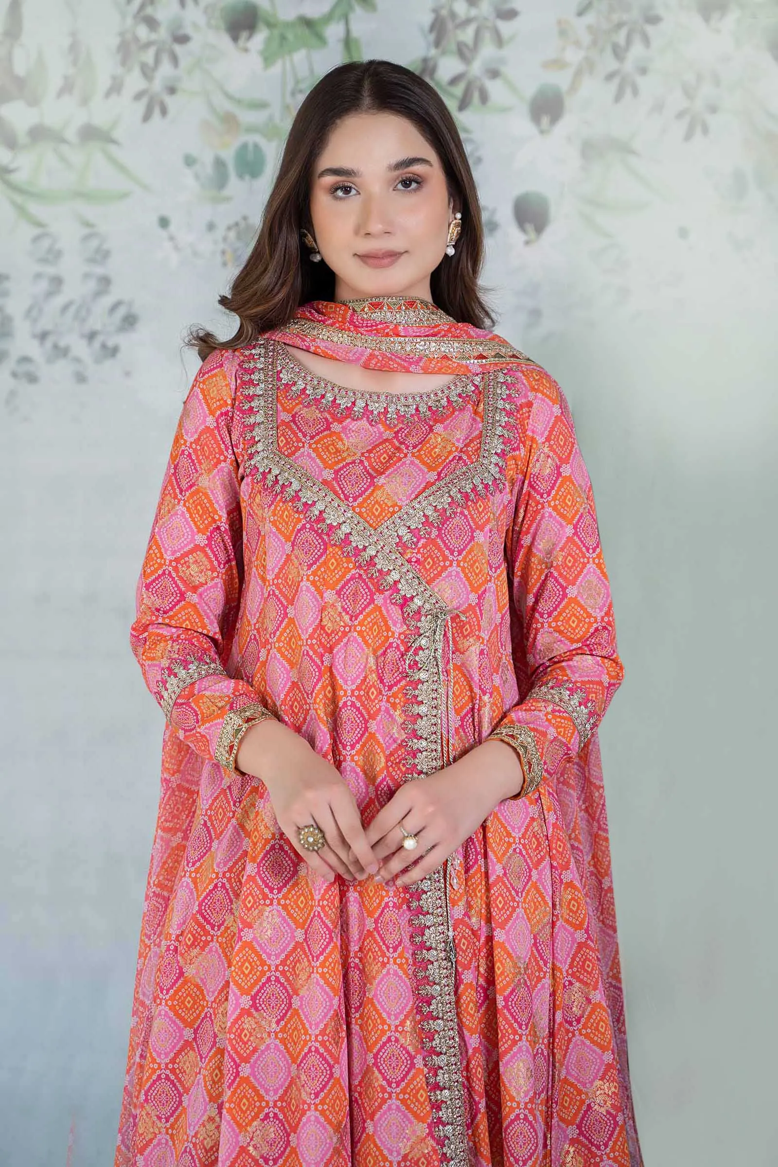 3 Piece Printed Jacquard Broshia Suit | DW-EA24-25