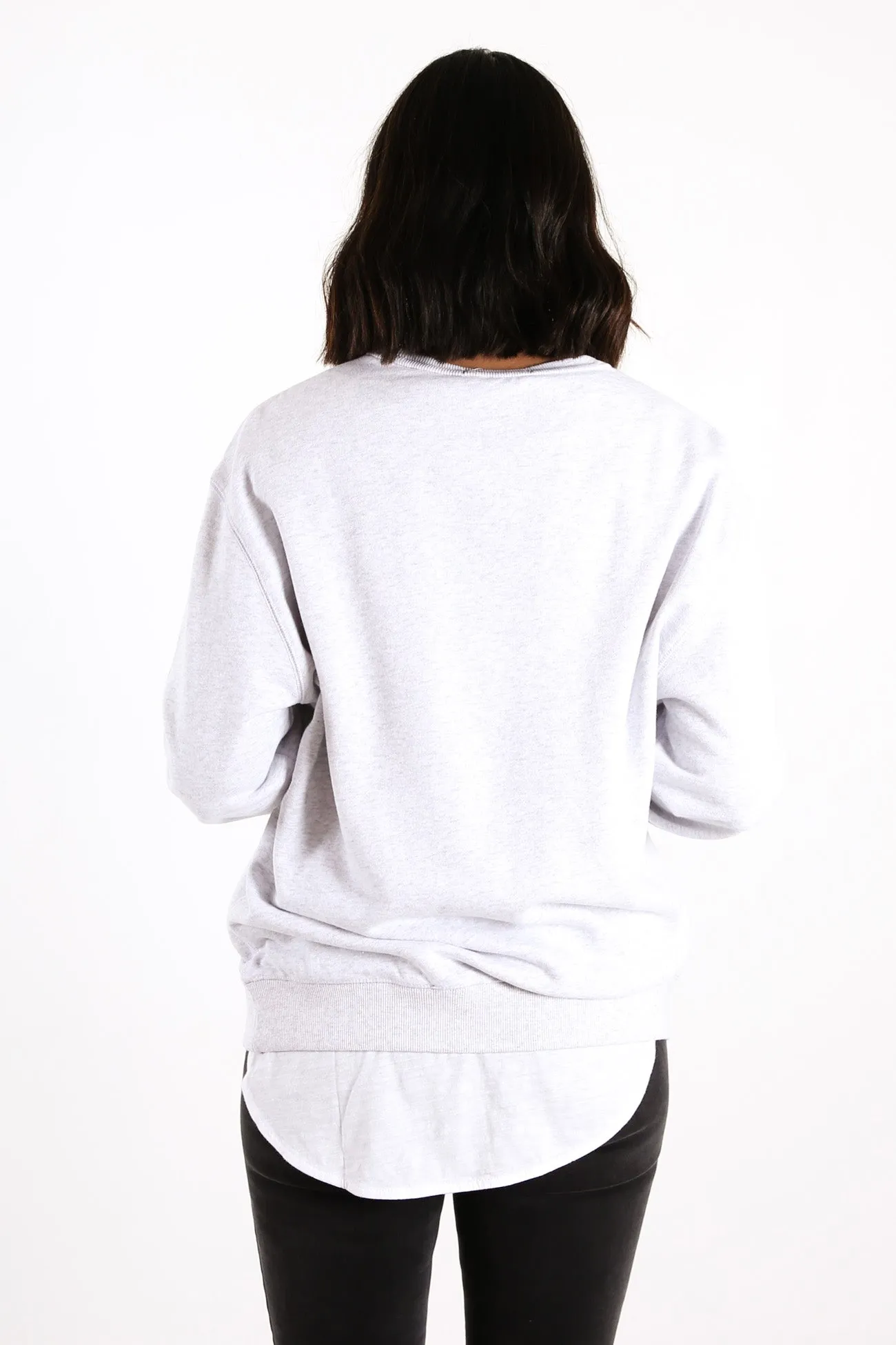 80S Block Logo Sweater White Marle