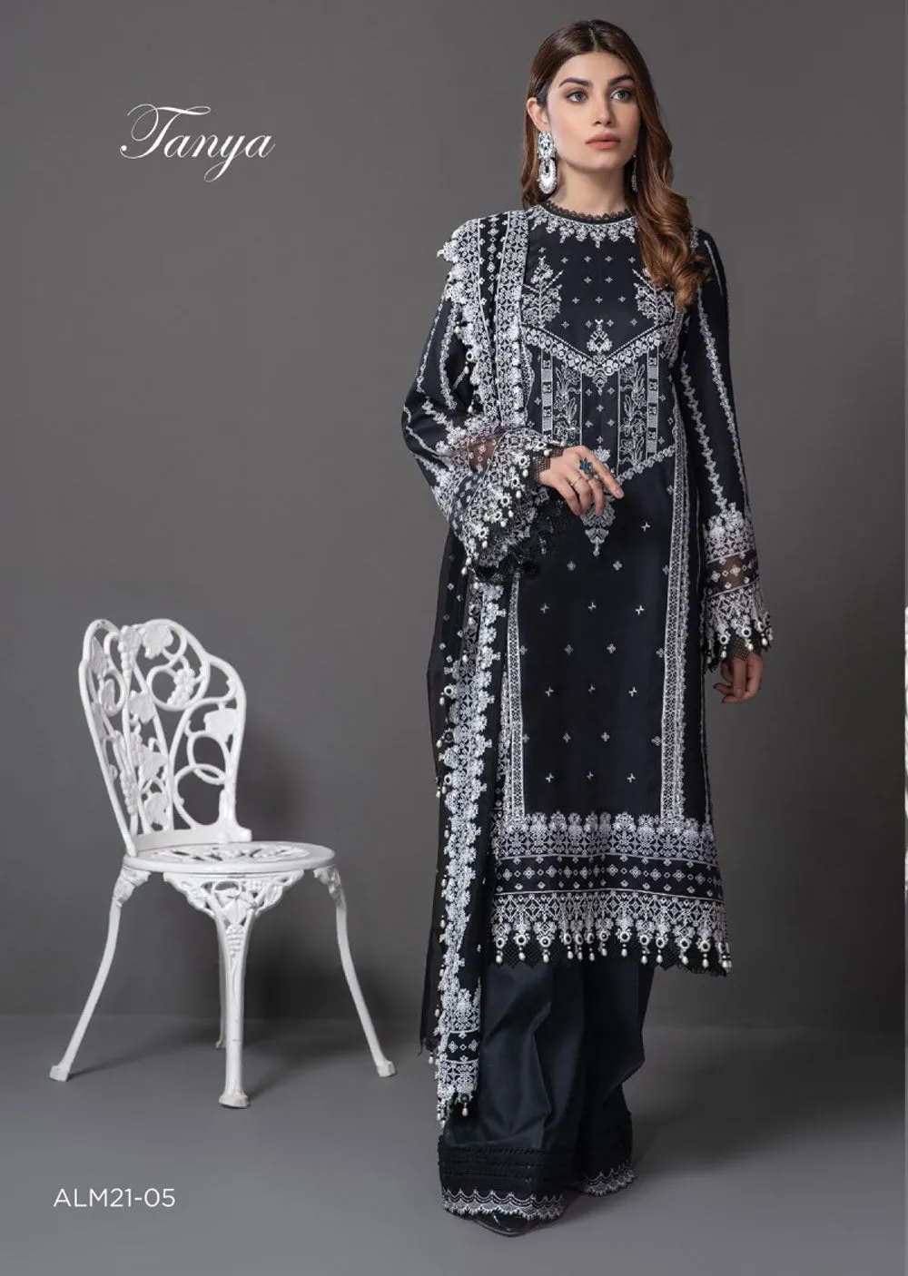 ALM21-05 - Tanya - Unstitched - Monochrome Mystique Collection 2022