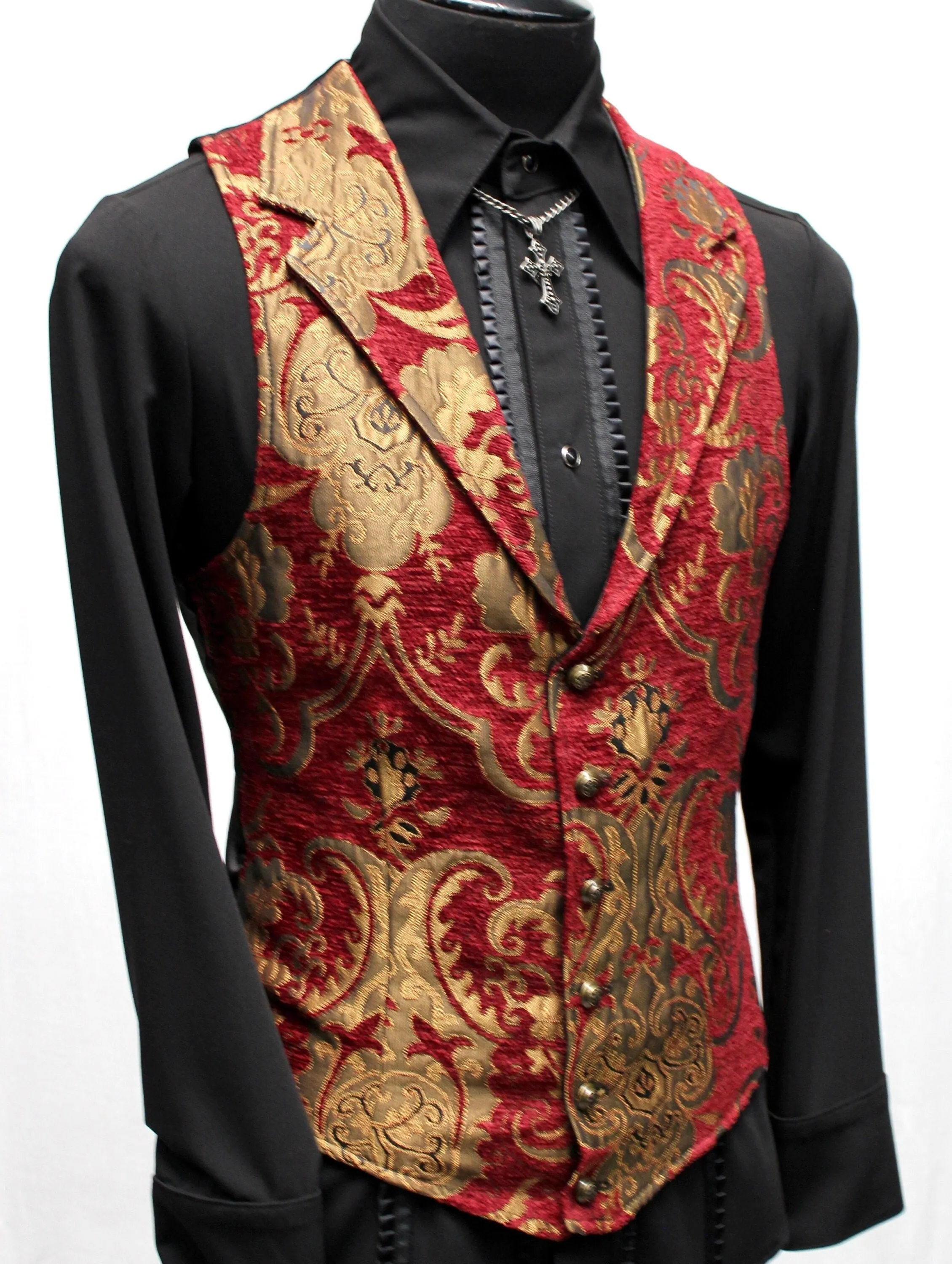 ARISTOCRAT VEST - GOLD/RED TAPESTRY