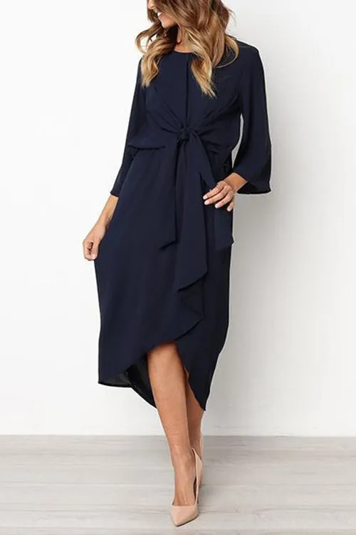 Bandage Fabala Long Sleeves Midi Dress