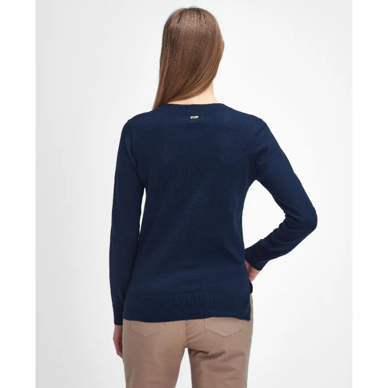 Barbour Fareham Knitted Cotton Cashmere Ladies Jumper - Navy