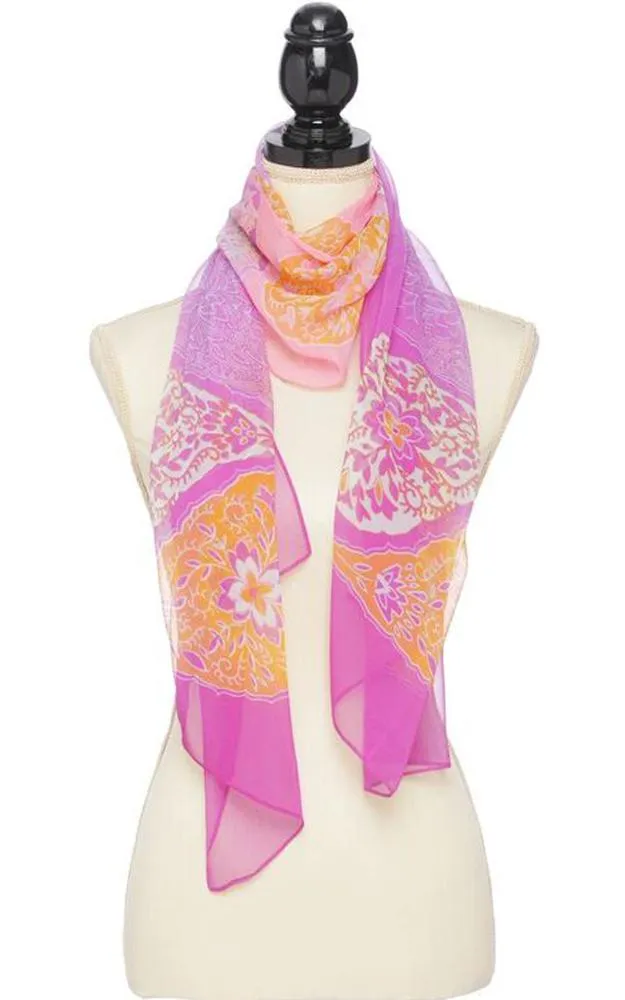 BASC4897 Silky Paisley Oblong Scarf