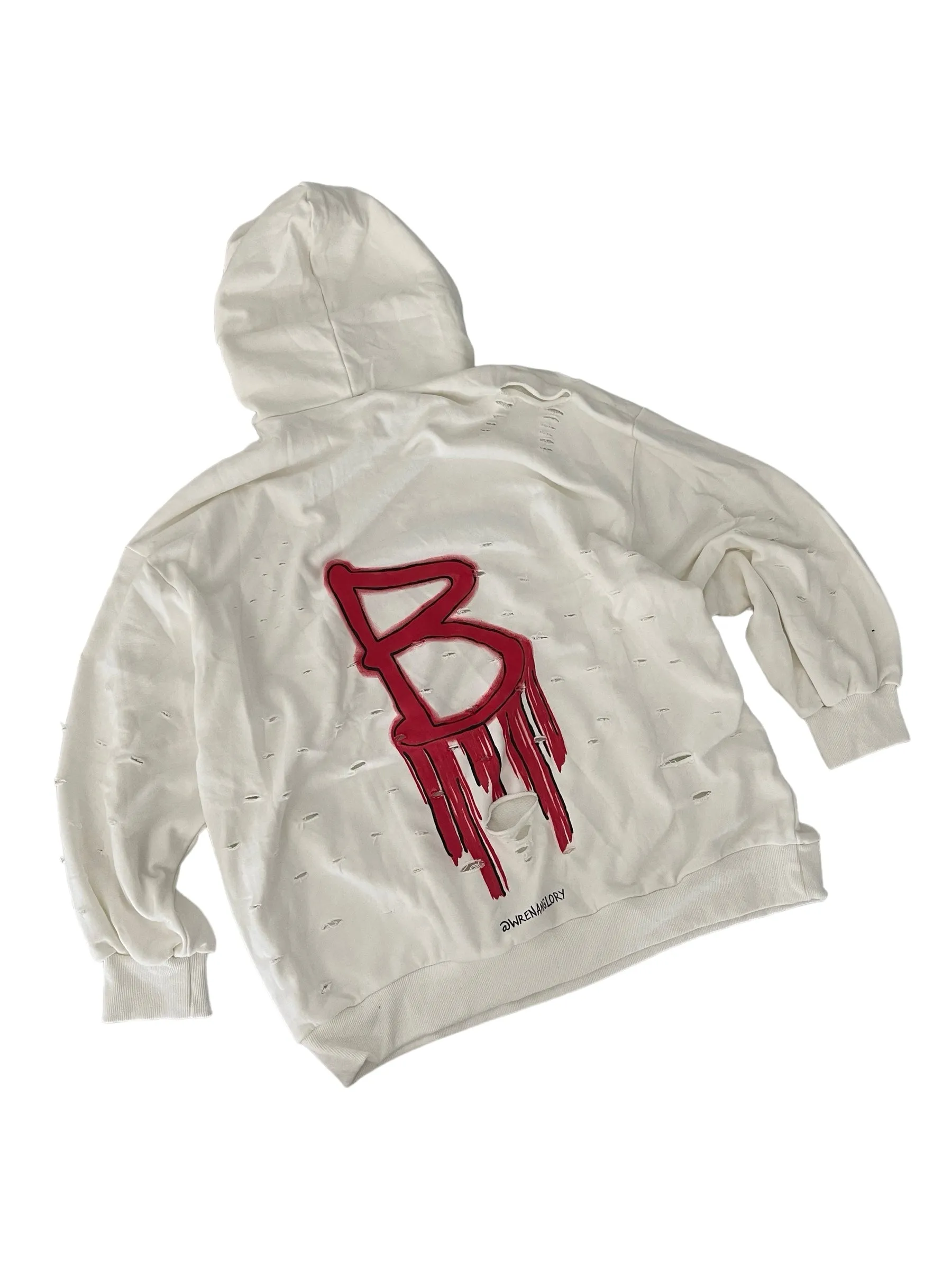 'Basic But Graffiti' White Personalized Hoodie