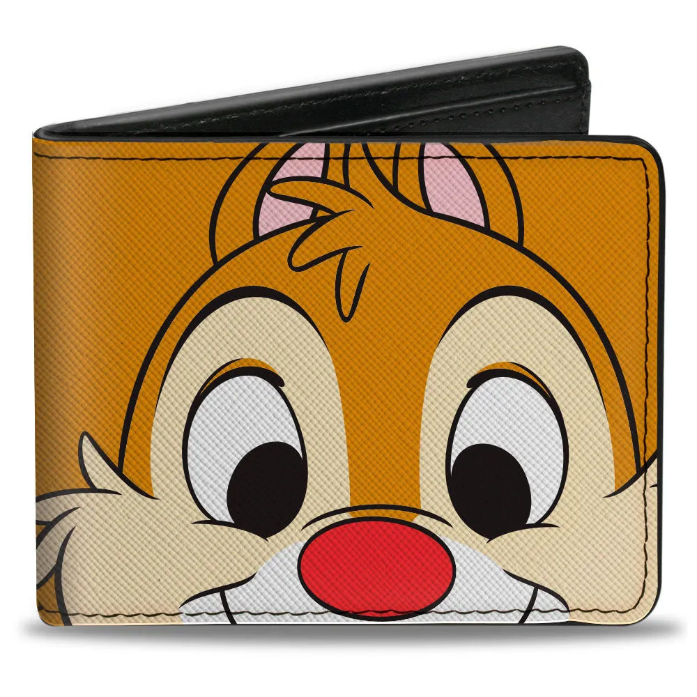 Bi-Fold Wallet - Chip n' Dale Dale Face Close-Up   Autograph Brown