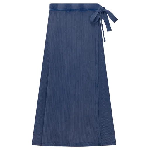 Denim Wrap Midi Skirt