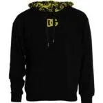 Dolce & Gabbana Black Logo Cotton Hooded Sweatshirt Sweater