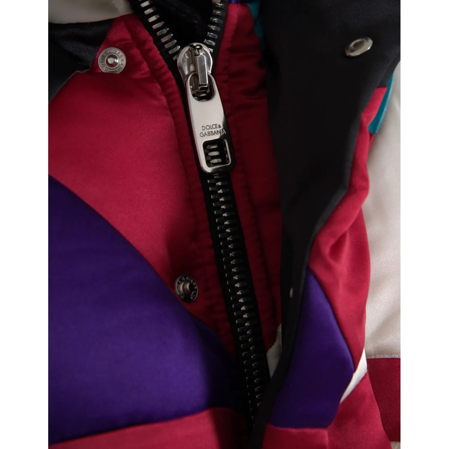 Dolce & Gabbana Multicolor Logo Windbreaker Puffer Jacket