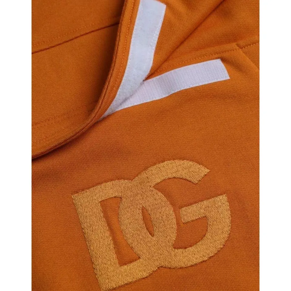 Dolce & Gabbana Orange Hooded Pullover Sweatshirt Sweater