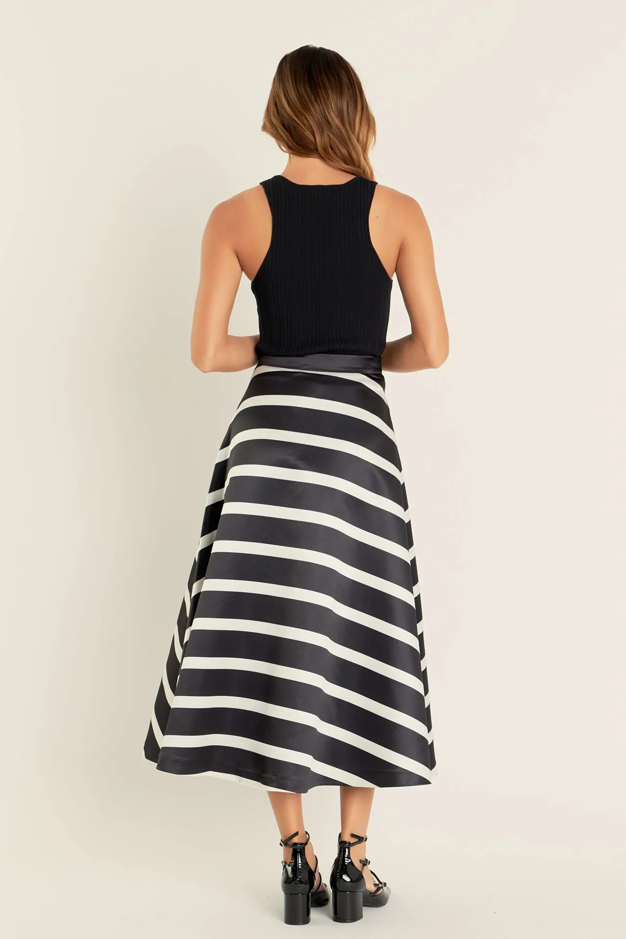 English Factory - Stripe Full Midi Skirt