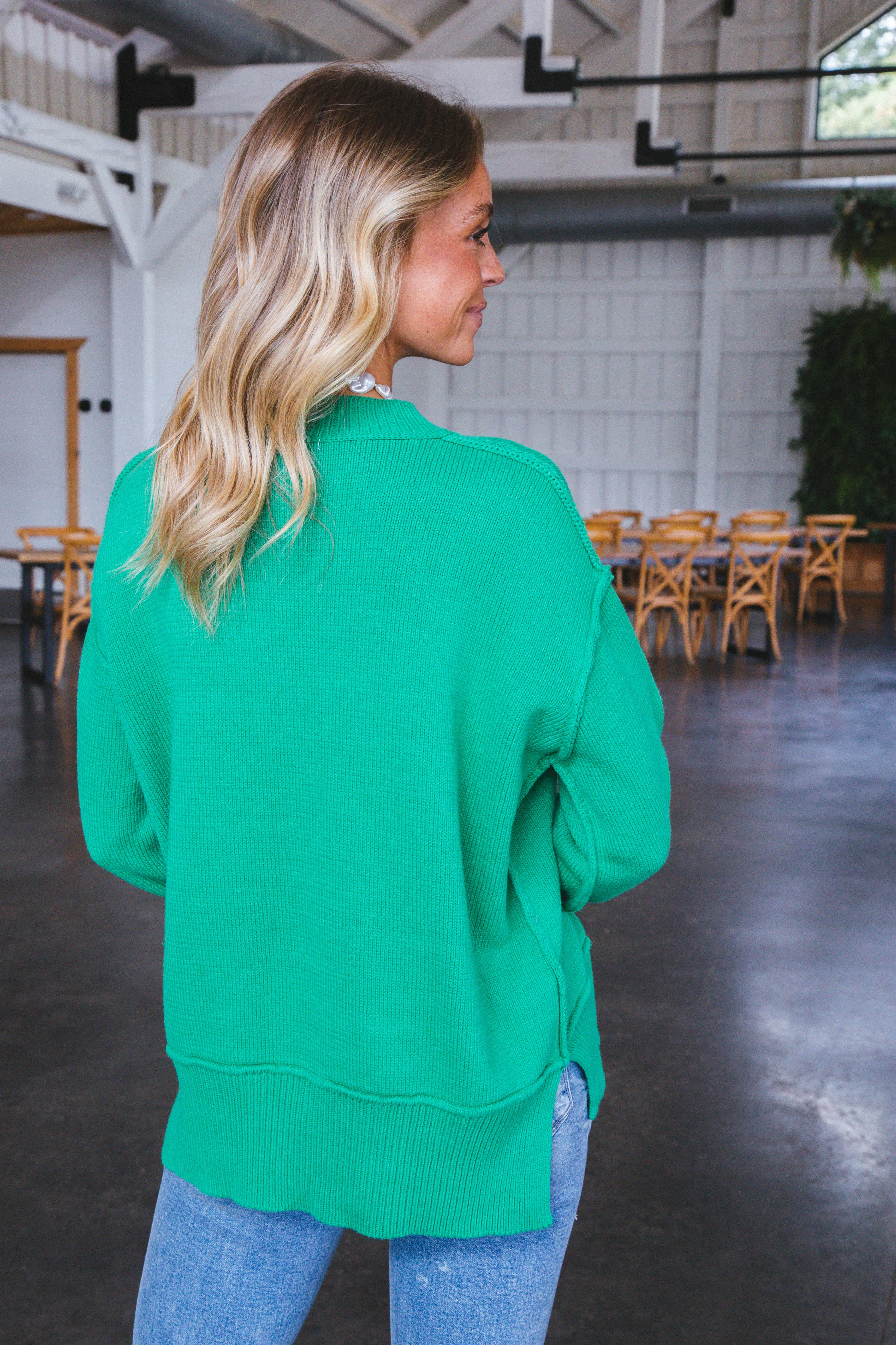 Giuliana Boxy Sweater, Green