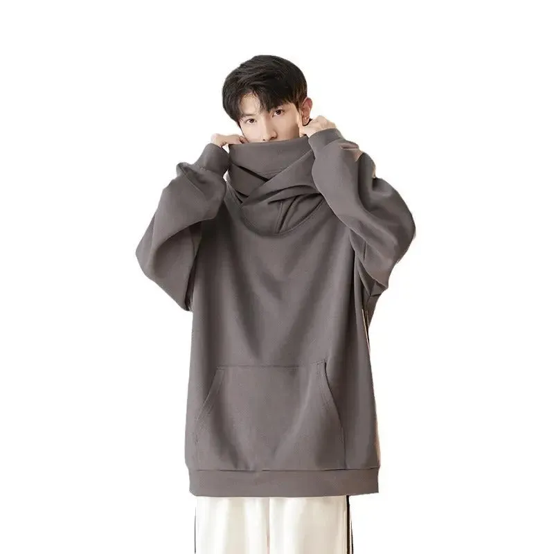 Hooded Turtleneck Sweater  Workwear Mechanical Style