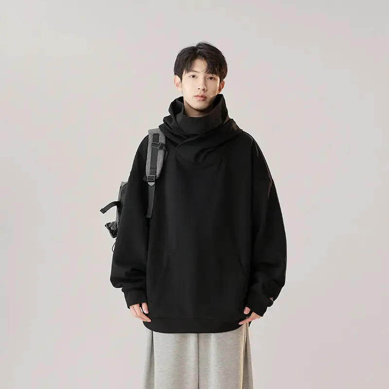 Hooded Turtleneck Sweater  Workwear Mechanical Style