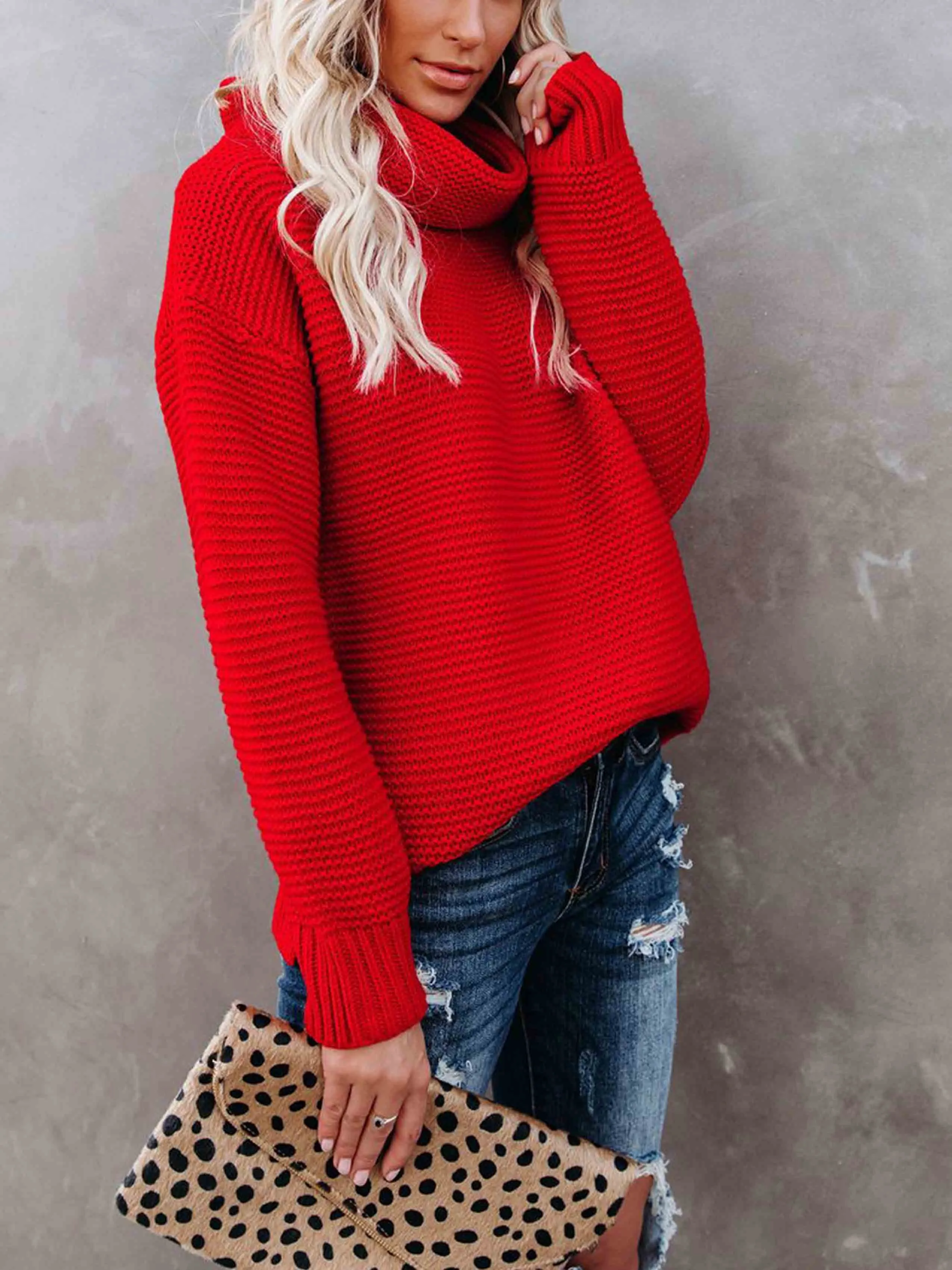 iForgirls Loose Turtleneck Warm Sweater