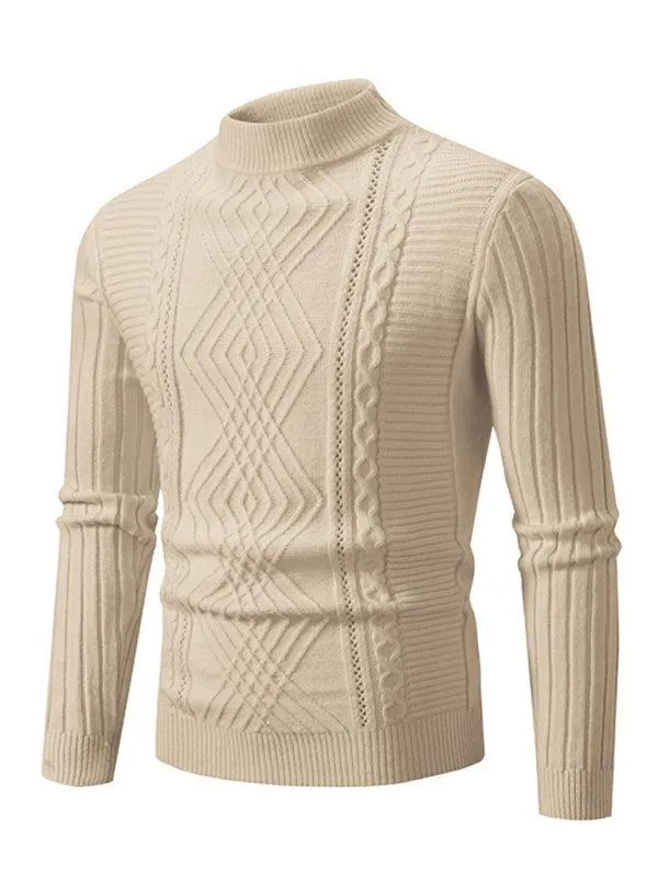 Jacquard Knitted Cashmere Men Pullover Sweater