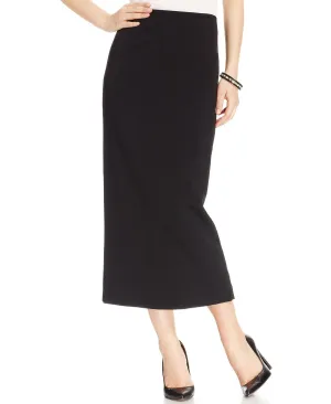 Kasper crepe column skirt, black