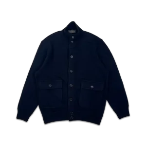 Knitted Bomber in Navy Blue