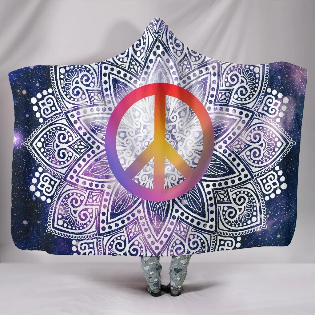 Mandala Peace Hooded Blanket