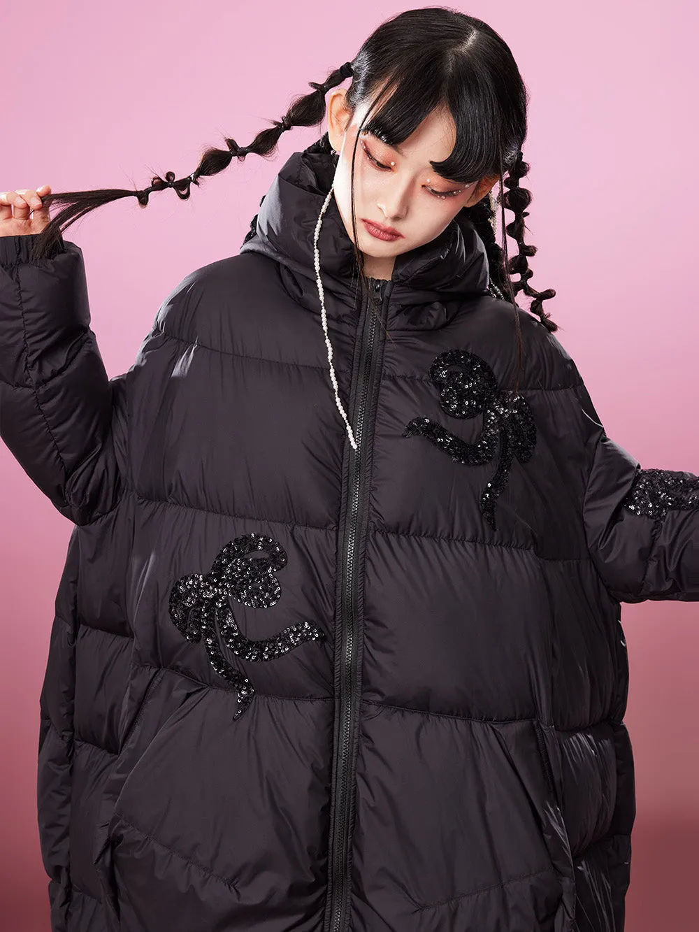 MUKZIN Chic Long Neo-Chinese Style Goose Down Jacket