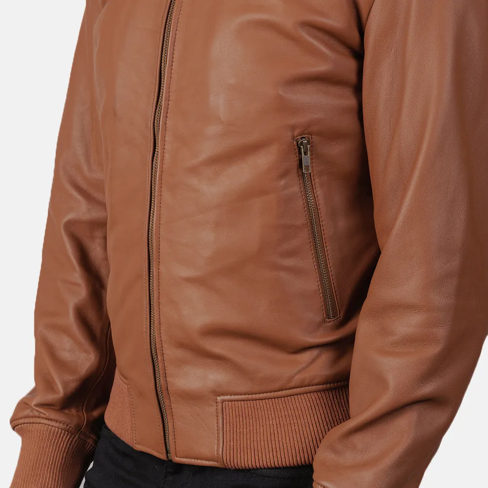 Shane Brown Leather Bomber Jacket