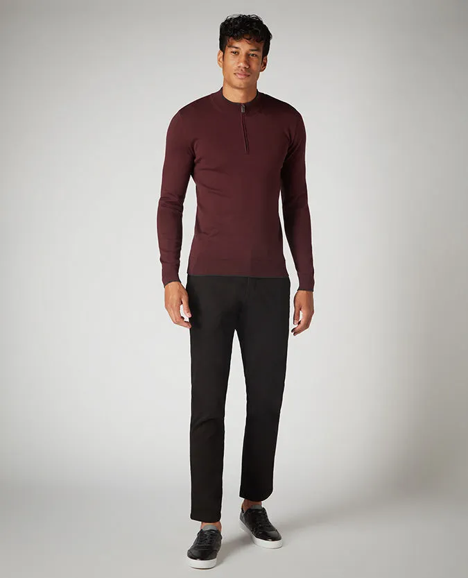 Slim Fit Cotton-Blend Half-Zip Sweater