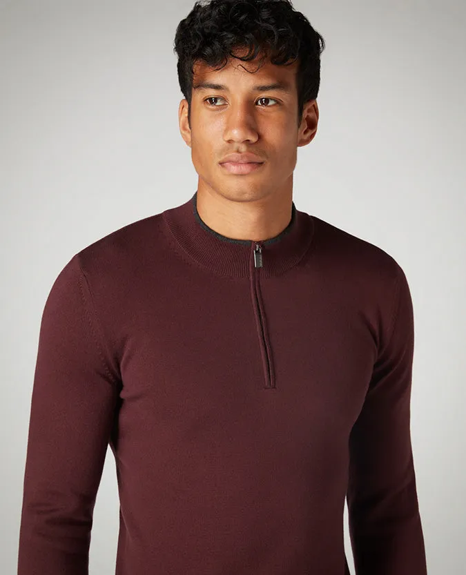 Slim Fit Cotton-Blend Half-Zip Sweater