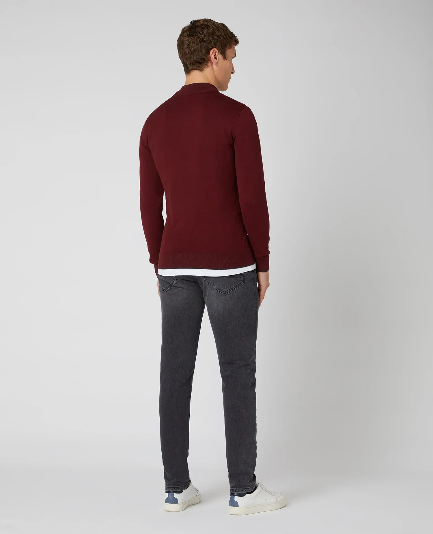 Slim Fit Merino Cotton-Blend Half-Zip Sweater