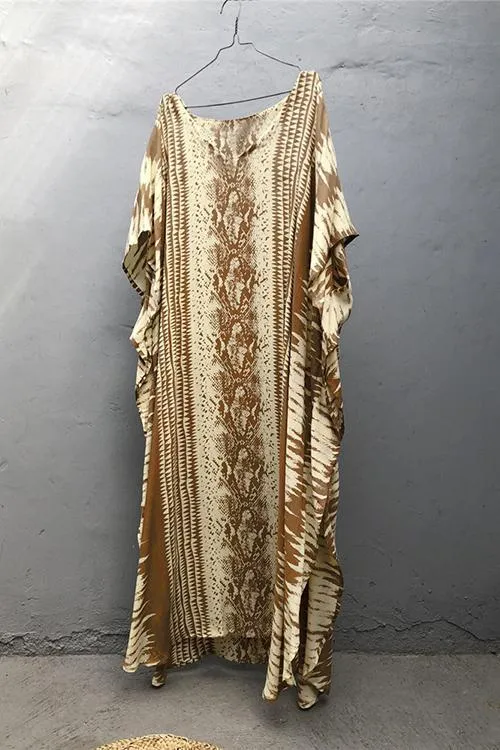 Snake Print Bat Cover Maxi Dress