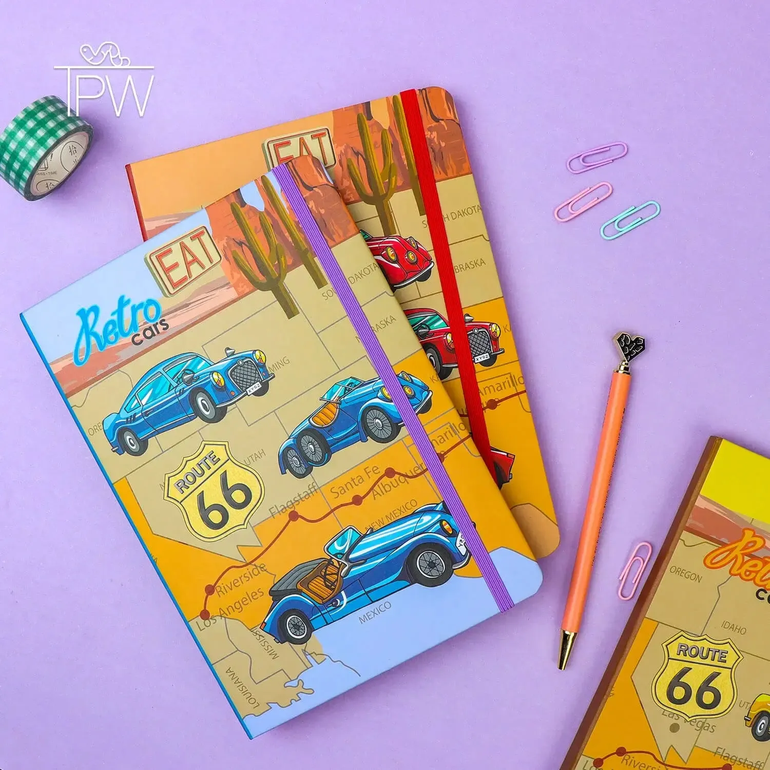 Vintage Car Theme Lined A5 Notebook